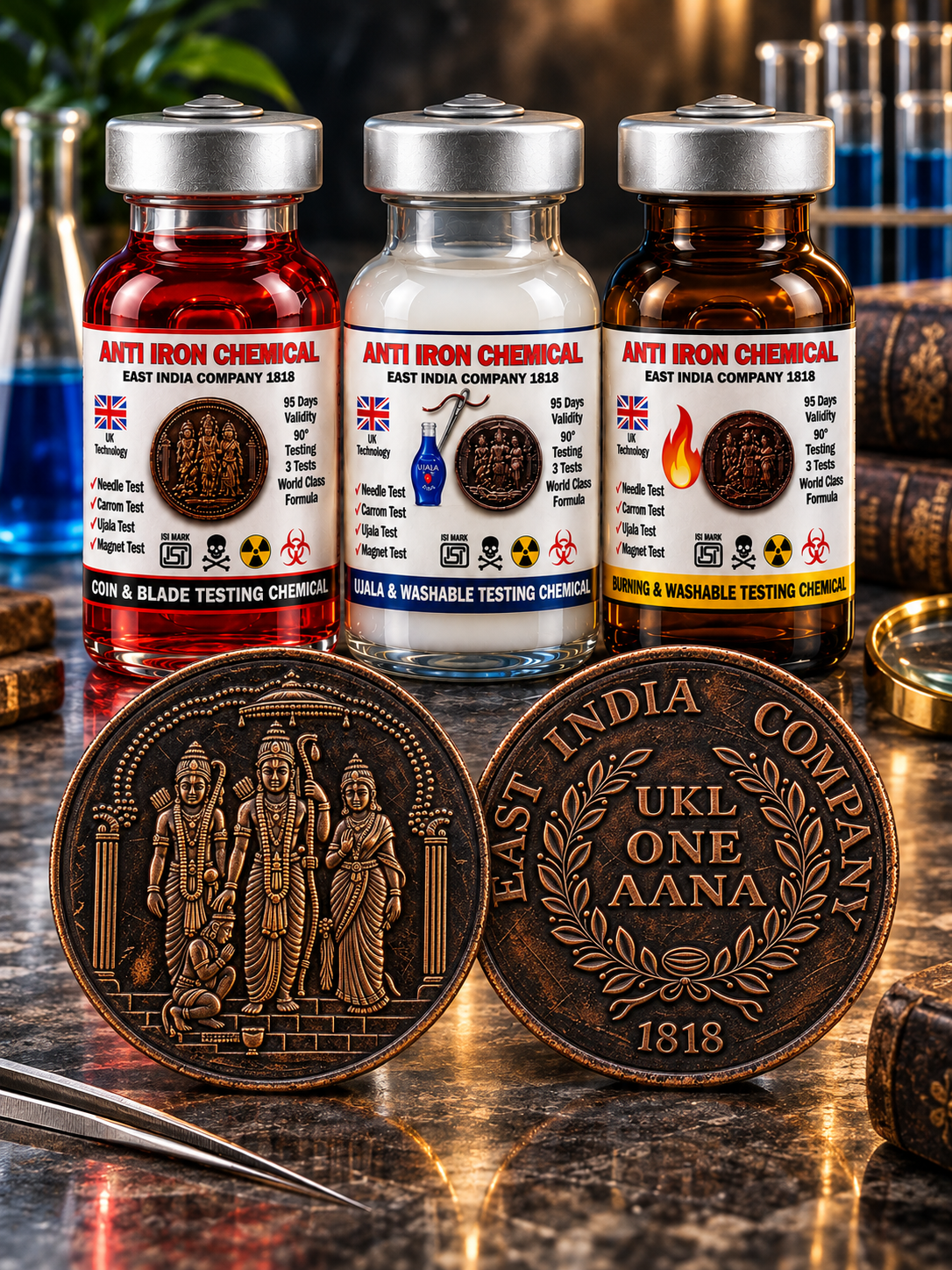 1 Coin + 3 Bottles Chemical